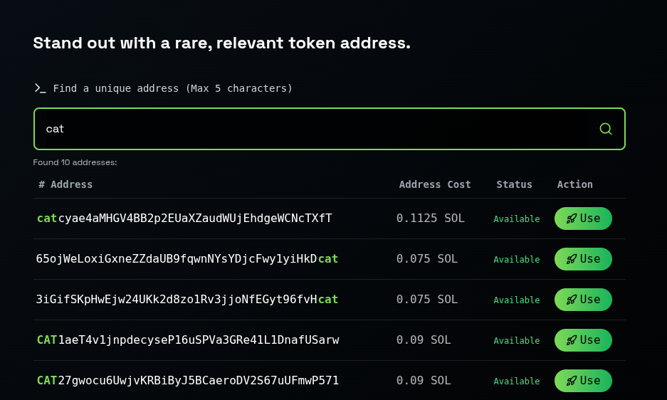MintLab address-search interface